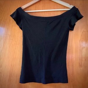BOGO! Off-shoulder Black Cotton Top